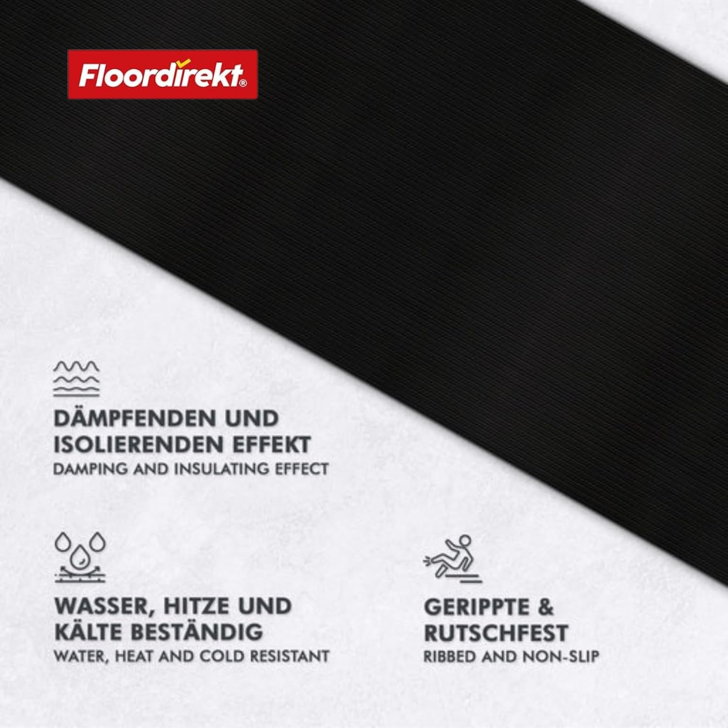 Rubber cable protection mat | Fine ribbed | Non-slip, 3 mm thick | Ideal cable bridge for events