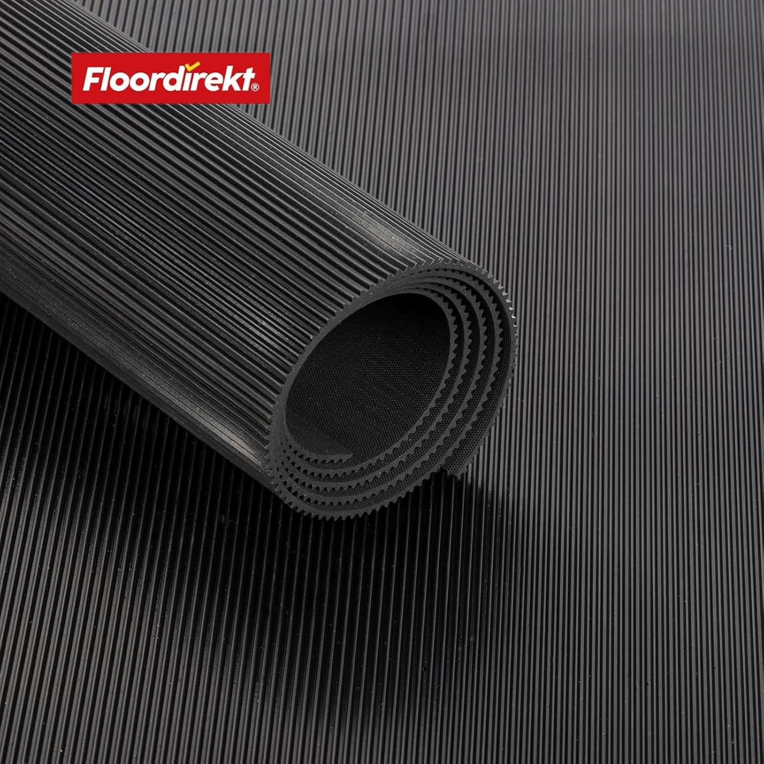 Rubber cable protection mat | Fine ribbed | Non-slip, 3 mm thick | Ideal cable bridge for events