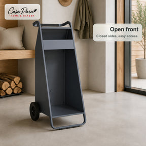 Firewood Rack | Paolo | Mobile Log Storage with 2 Wheels & Padded Handle | 43 × 56 × 116 cm