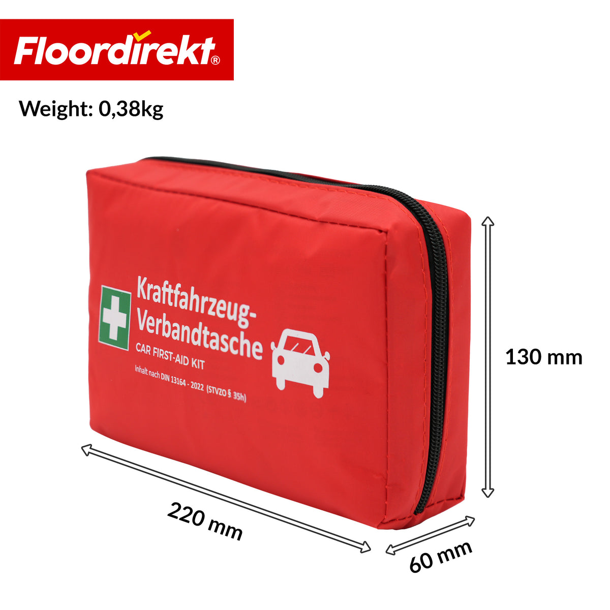 Car First Aid Kit DIN 13164:2022 | First Aid Set for Passenger Cars | Vehicle First Aid Kit for Mandatory Vehicle Equipment