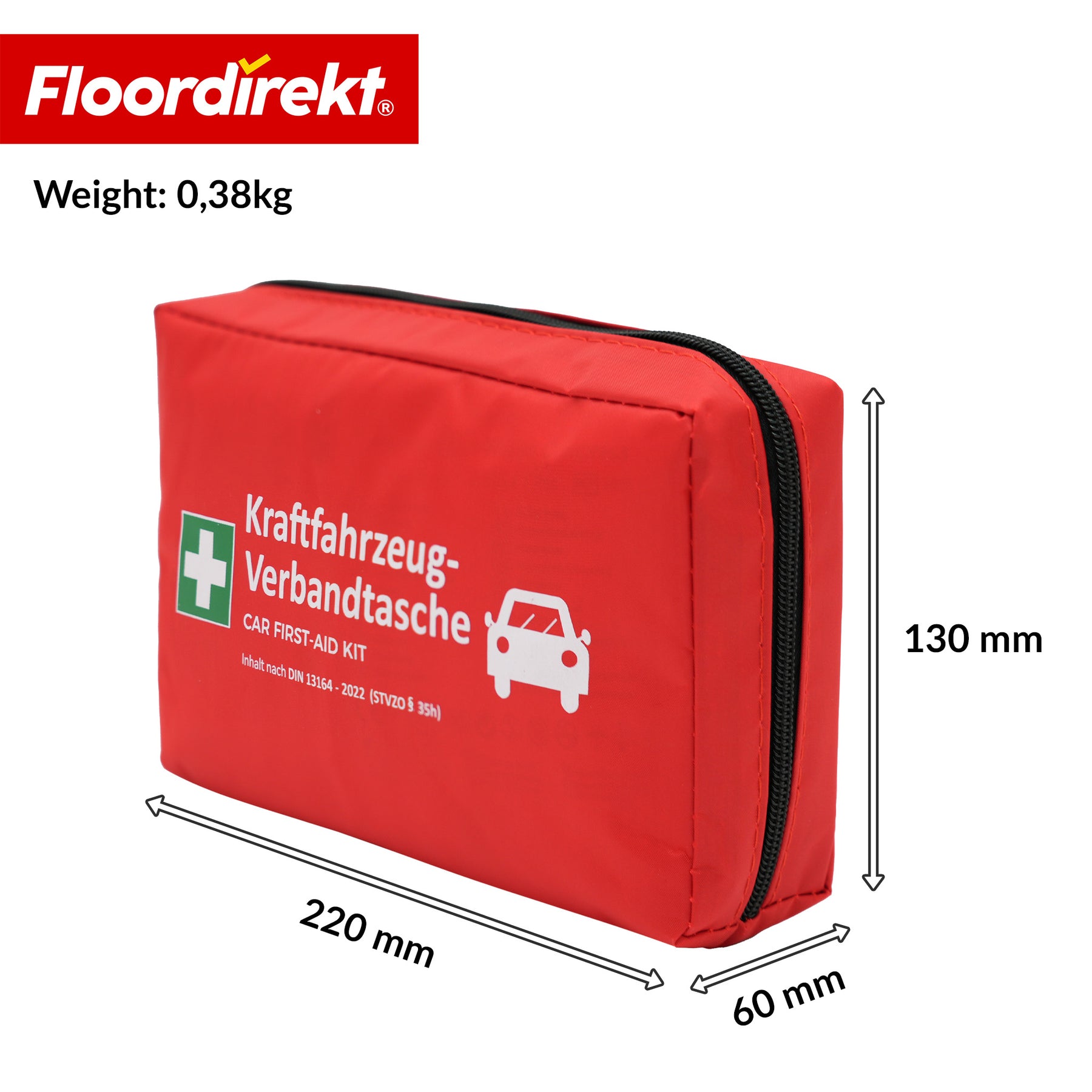 Car First Aid Kit DIN 13164:2022 | First Aid Set for Passenger Cars | Vehicle First Aid Kit for Mandatory Vehicle Equipment