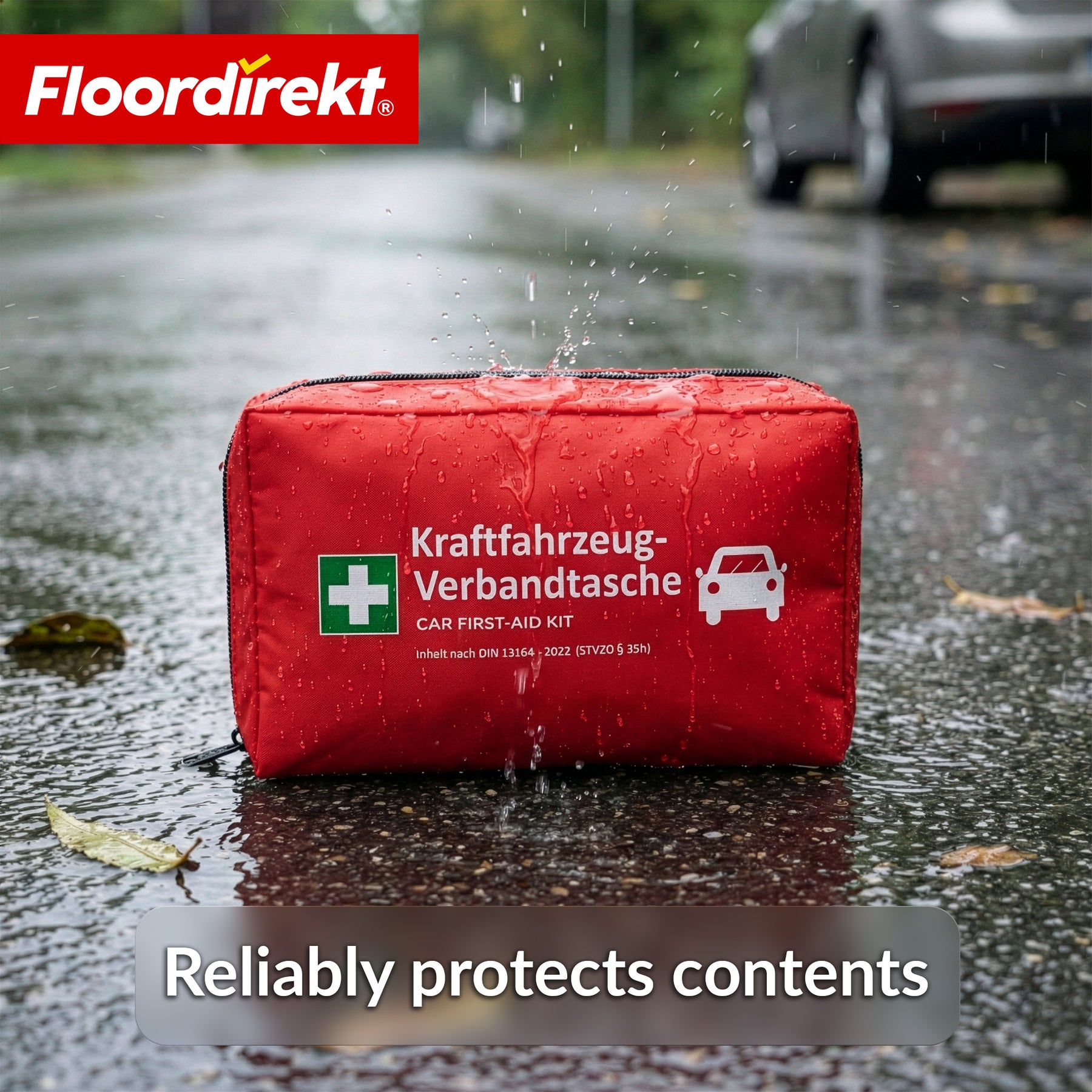 Car First Aid Kit DIN 13164:2022 | First Aid Set for Passenger Cars | Vehicle First Aid Kit for Mandatory Vehicle Equipment