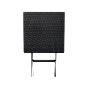 Folding Table | Kobe | Black Folding Garden Table in Rattan Look | 60 × 60 cm
