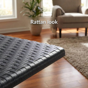 Folding Table | Kobe | Black Folding Garden Table in Rattan Look | 60 × 60 cm