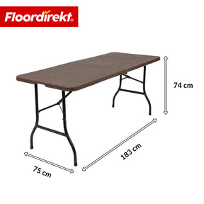 Folding Table | Miyako | Weatherproof Garden Table 183×75 cm | Foldable with Carry Handle for Garden, Patio & Events