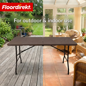 Folding Table | Miyako | Weatherproof Garden Table 183×75 cm | Foldable with Carry Handle for Garden, Patio & Events