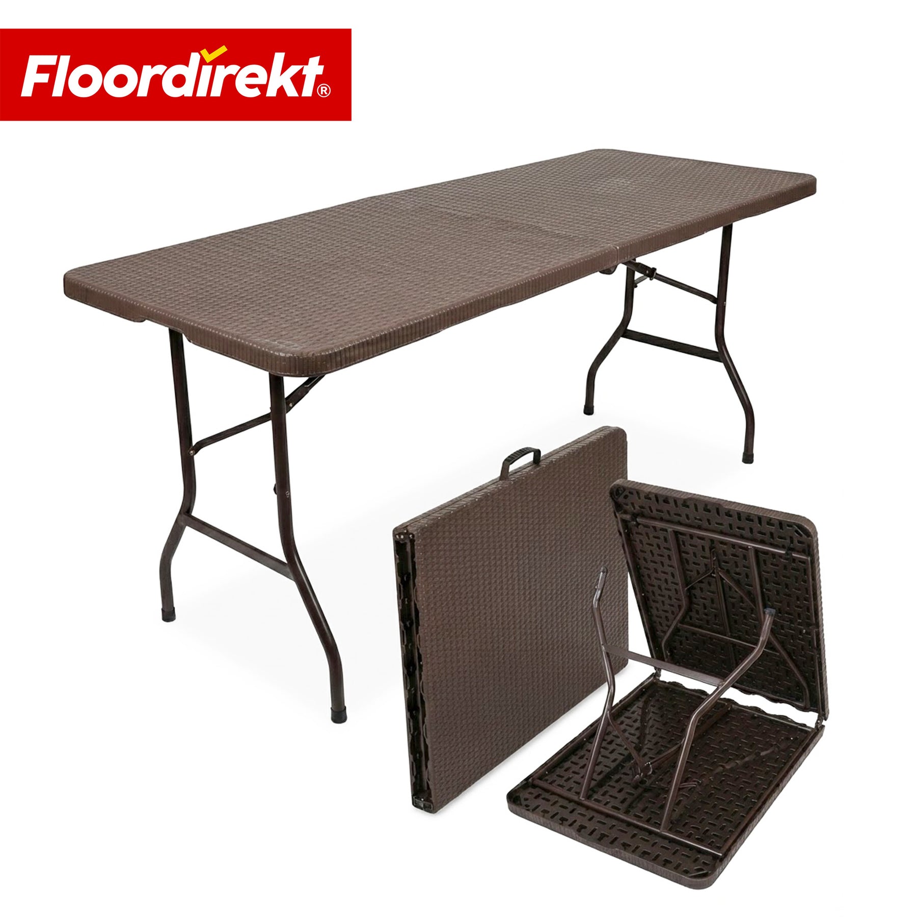 Folding Table | Miyako | Weatherproof Garden Table 183×75 cm | Foldable with Carry Handle for Garden, Patio & Events