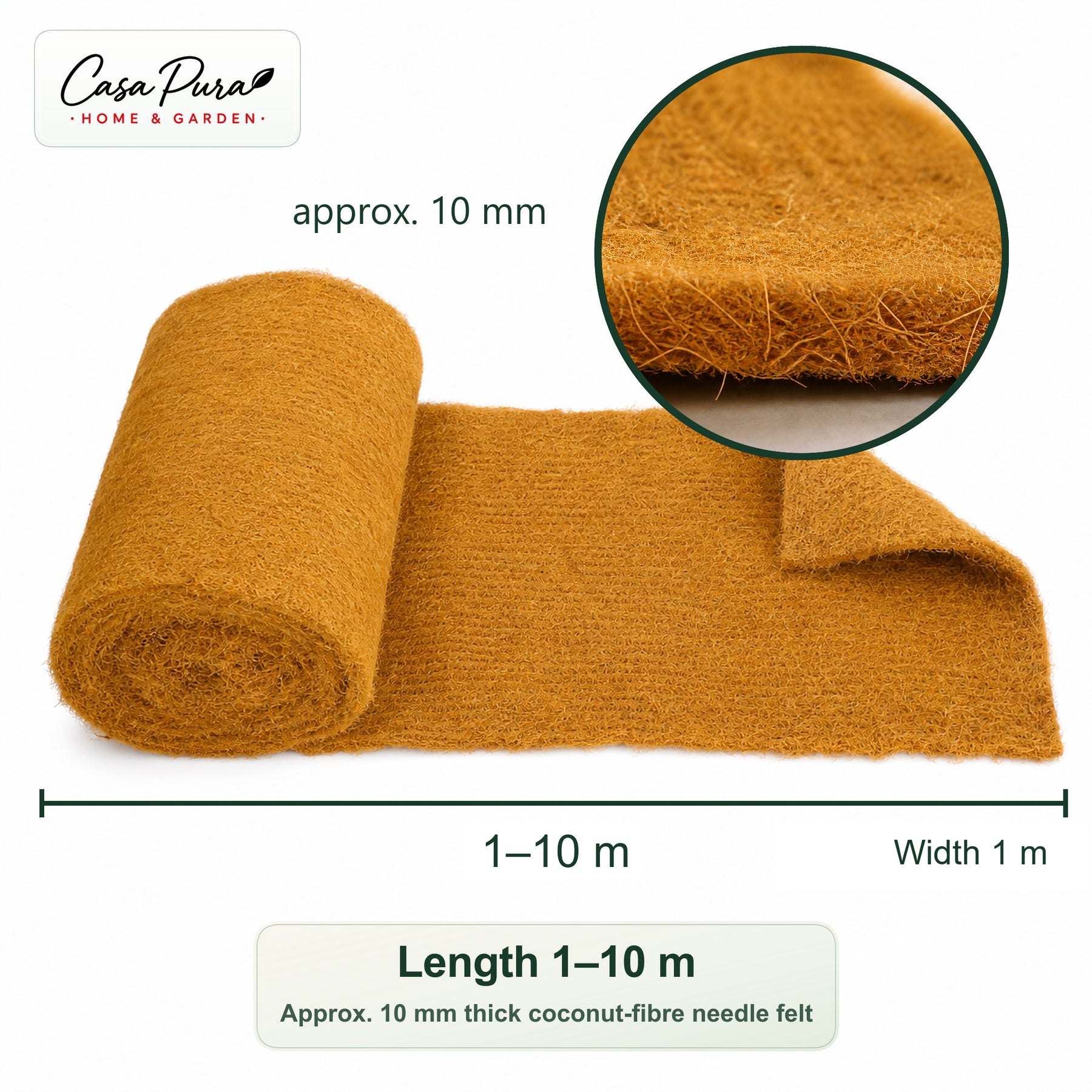 Coconut Coir Mat Cut to Size | 100% Natural Coir | Winter & Plant Protection | 100 cm Wide