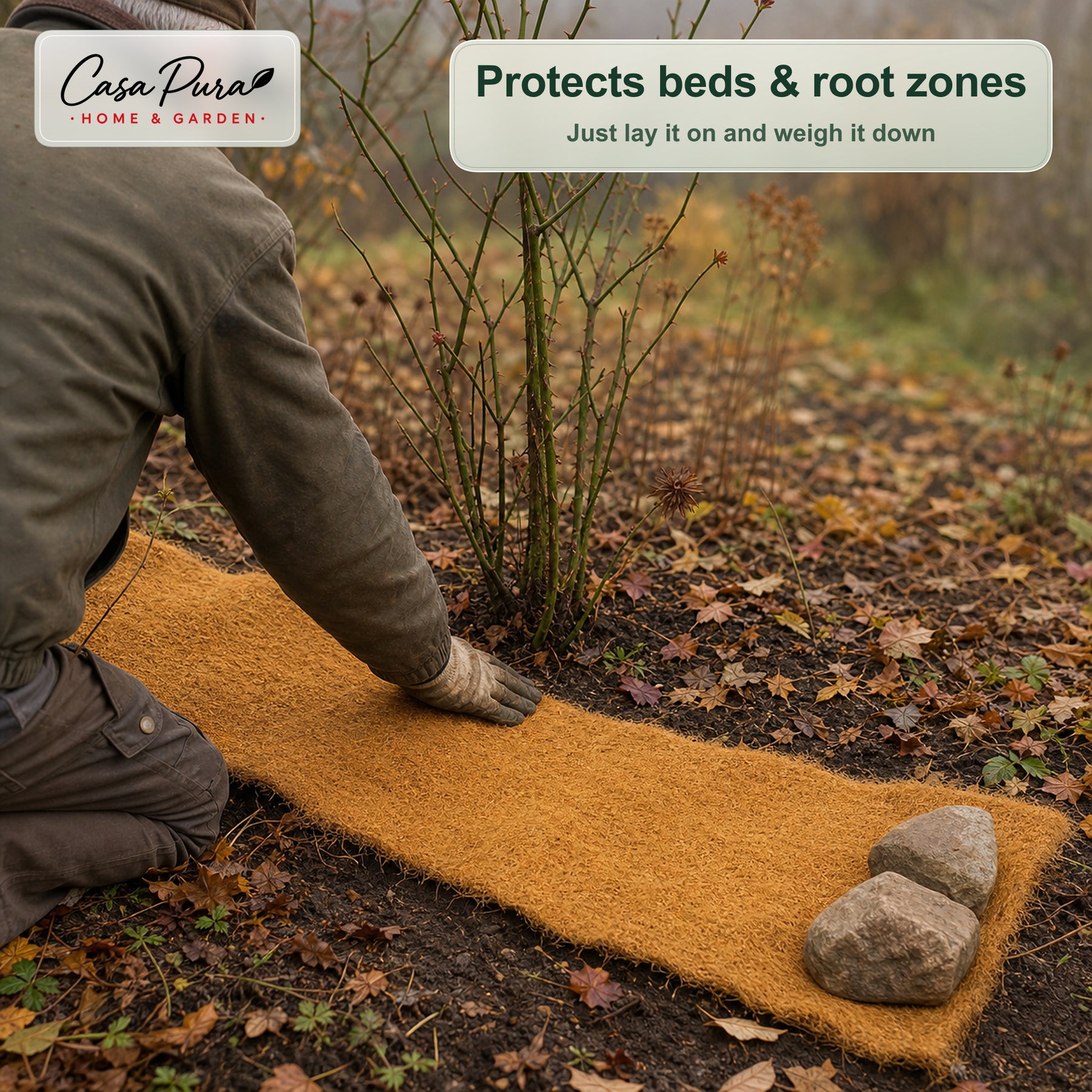 Coconut Coir Mat Cut to Size | 100% Natural Coir | Winter & Plant Protection | 100 cm Wide