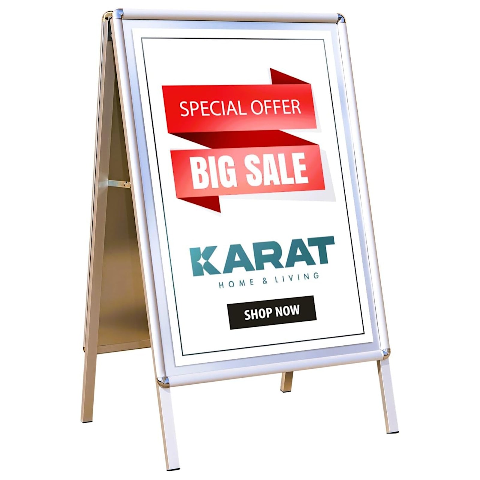 A-Frame Sign | DIN A1 & A2 | Double-Sided Pavement Sign, Aluminium Advertising Display
