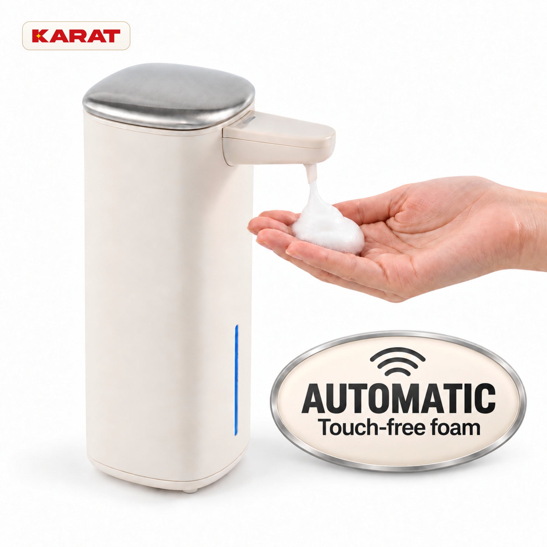 Automatic Foam Soap Dispenser | Liora | Touchless Sensor Dispenser with USB-C Rechargeable Battery & Stainless Steel | 250 ml