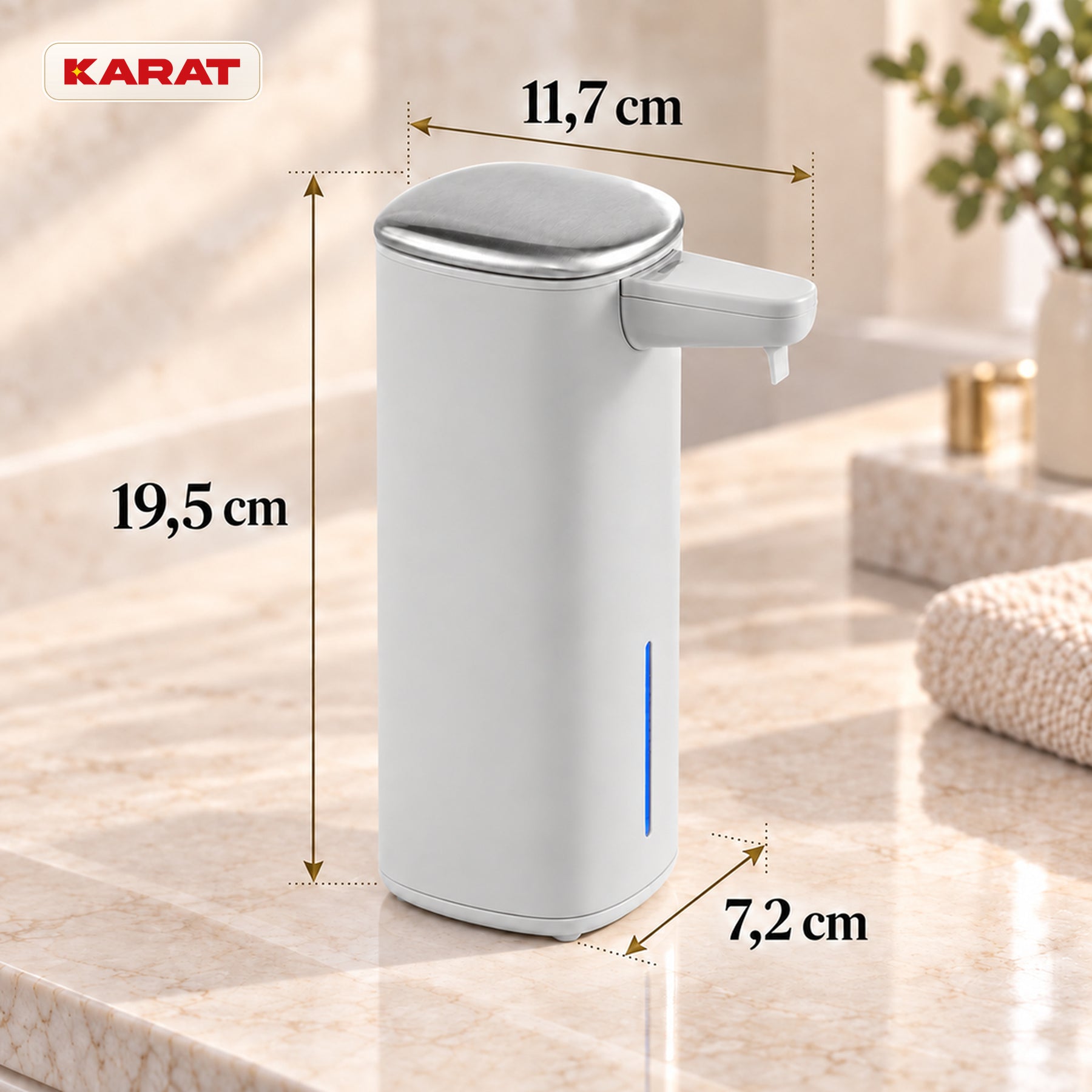 Automatic Foam Soap Dispenser | Liora | Touchless Sensor Dispenser with USB-C Rechargeable Battery & Stainless Steel | 250 ml