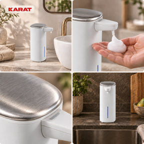 Automatic Foam Soap Dispenser | Liora | Touchless Sensor Dispenser with USB-C Rechargeable Battery & Stainless Steel | 250 ml