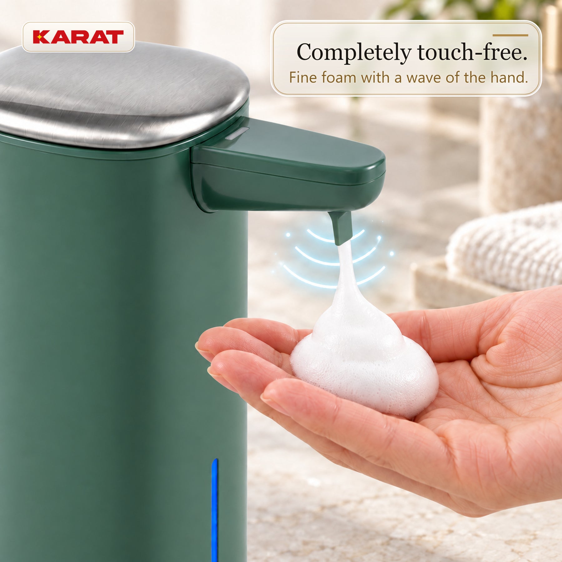 Automatic Foam Soap Dispenser | Liora | Touchless Sensor Dispenser with USB-C Rechargeable Battery & Stainless Steel | 250 ml
