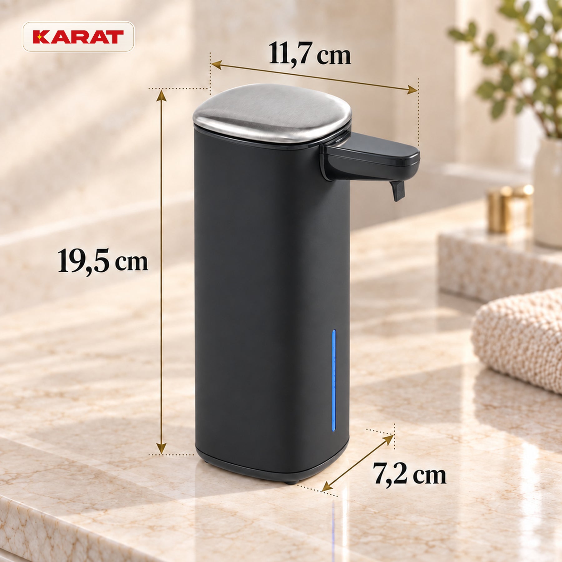 Automatic Foam Soap Dispenser | Liora | Touchless Sensor Dispenser with USB-C Rechargeable Battery & Stainless Steel | 250 ml