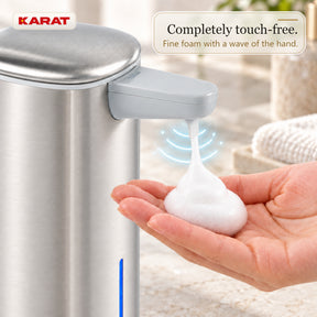 Automatic Foam Soap Dispenser | Liora | Touchless Sensor Dispenser with USB-C Rechargeable Battery & Stainless Steel | 250 ml