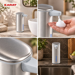 Automatic Foam Soap Dispenser | Liora | Touchless Sensor Dispenser with USB-C Rechargeable Battery & Stainless Steel | 250 ml