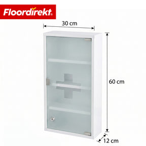 Medicine Cabinet | Allen | Lockable Stainless Steel or White Powder-Coated Metal Cabinet | Medical Cabinet with Glass Door