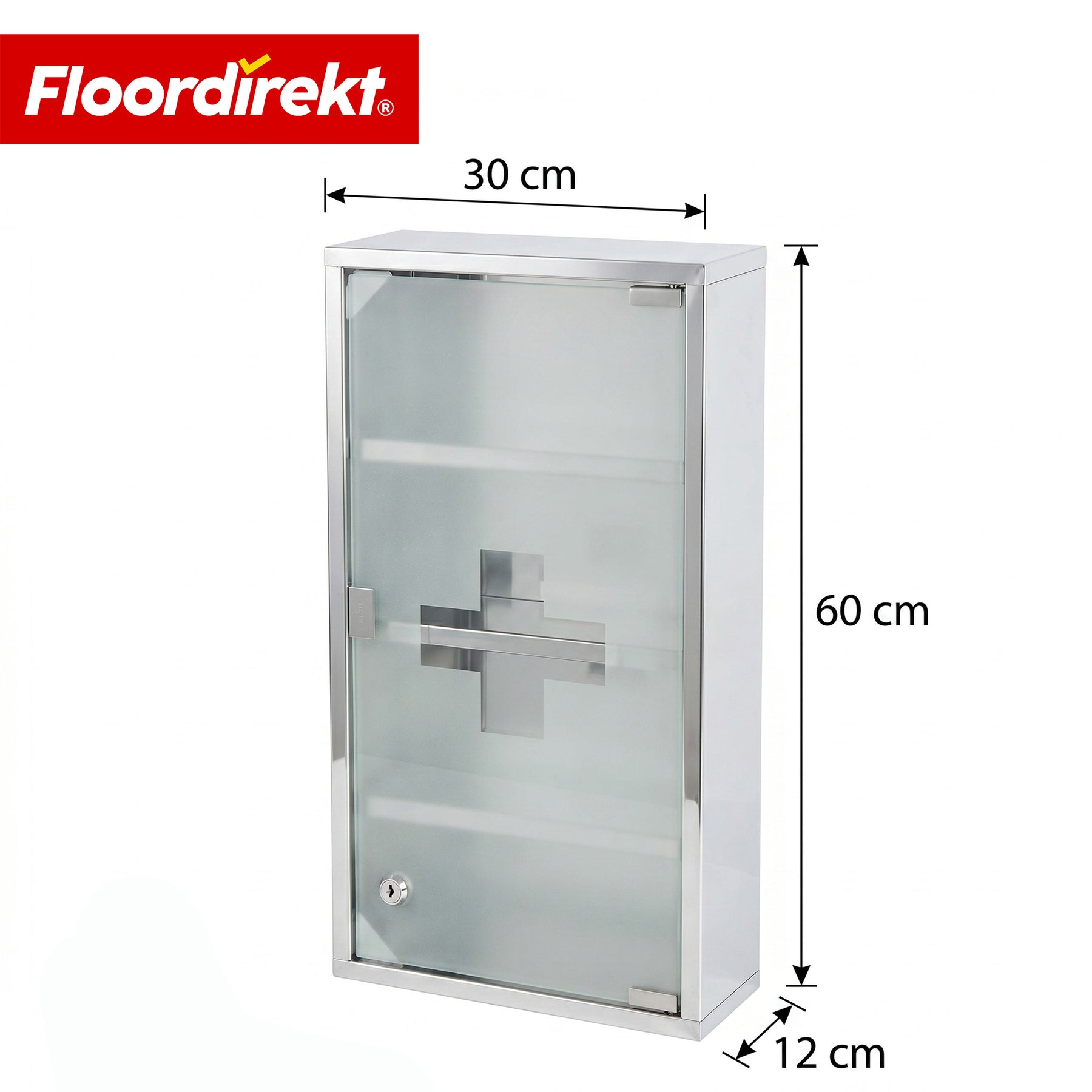 Medicine Cabinet | Allen | Lockable Stainless Steel or White Powder-Coated Metal Cabinet | Medical Cabinet with Glass Door