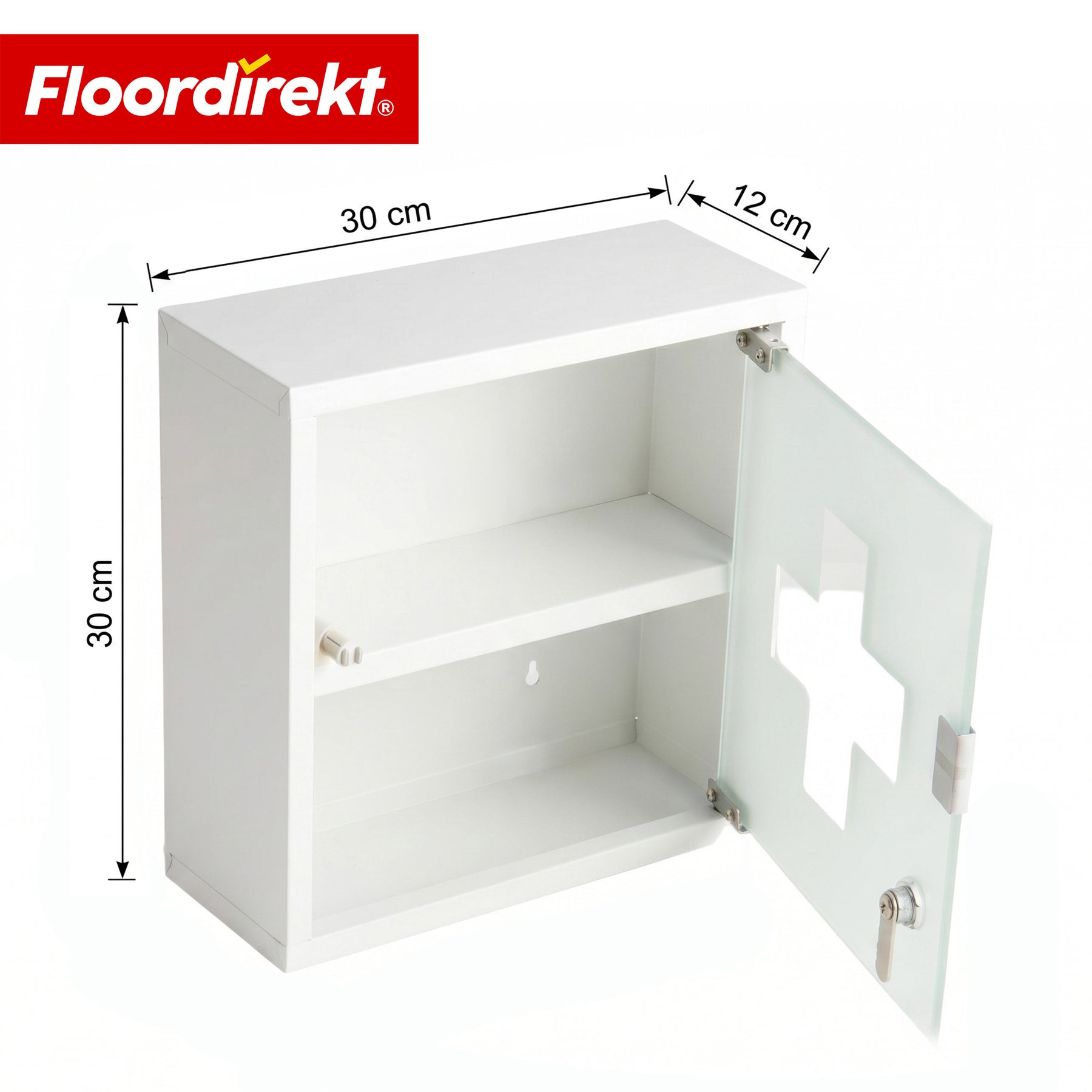 Medicine Cabinet | Allen | Lockable Stainless Steel or White Powder-Coated Metal Cabinet | Medical Cabinet with Glass Door