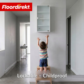 Medicine Cabinet | Allen | Lockable Stainless Steel or White Powder-Coated Metal Cabinet | Medical Cabinet with Glass Door
