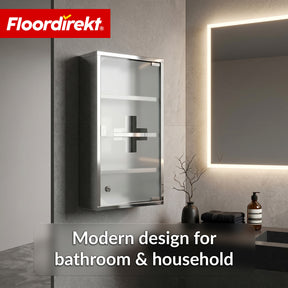Medicine Cabinet | Allen | Lockable Stainless Steel or White Powder-Coated Metal Cabinet | Medical Cabinet with Glass Door