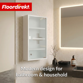 Medicine Cabinet | Allen | Lockable Stainless Steel or White Powder-Coated Metal Cabinet | Medical Cabinet with Glass Door