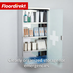 Medicine Cabinet | Allen | Lockable Stainless Steel or White Powder-Coated Metal Cabinet | Medical Cabinet with Glass Door