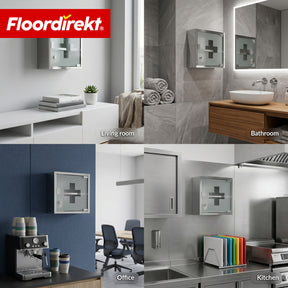 Medicine Cabinet | Allen | Lockable Stainless Steel or White Powder-Coated Metal Cabinet | Medical Cabinet with Glass Door