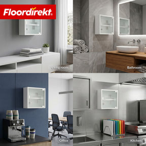 Medicine Cabinet | Allen | Lockable Stainless Steel or White Powder-Coated Metal Cabinet | Medical Cabinet with Glass Door