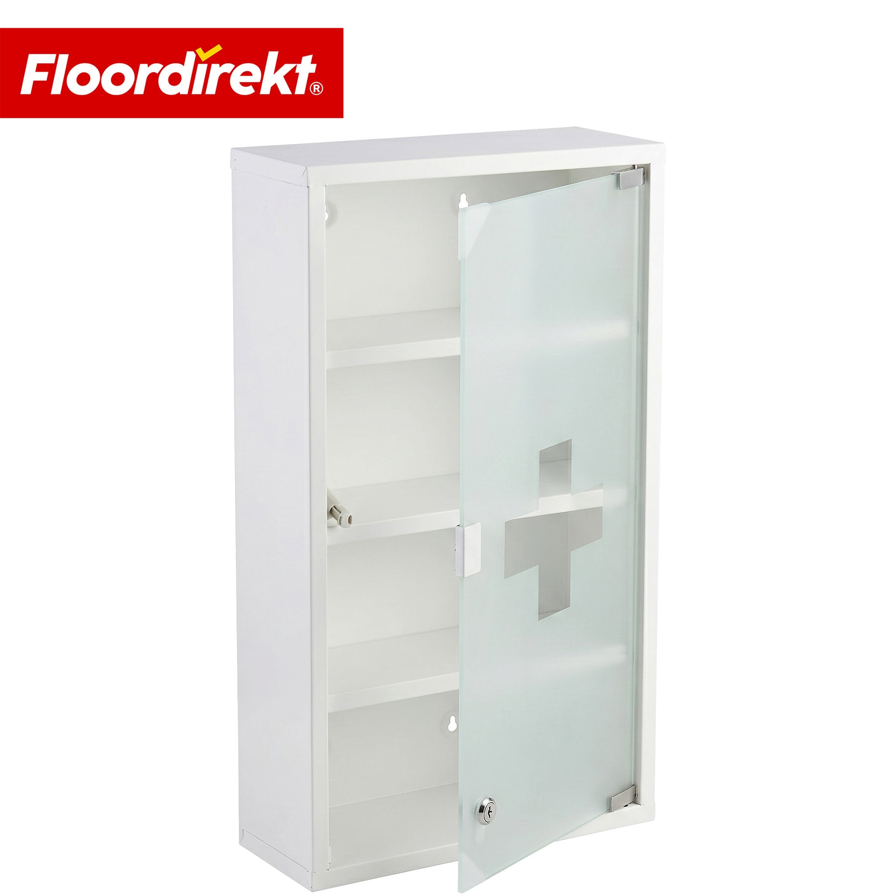 Medicine Cabinet | Allen | Lockable Stainless Steel or White Powder-Coated Metal Cabinet | Medical Cabinet with Glass Door
