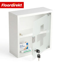 Medicine Cabinet | Allen | Lockable Stainless Steel or White Powder-Coated Metal Cabinet | Medical Cabinet with Glass Door