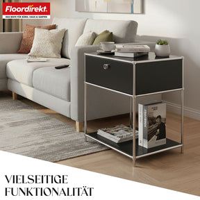 Metal shelving unit | Concept Epure MK-139 | Side table & storage shelf with drawer & shelves | Available in several colours