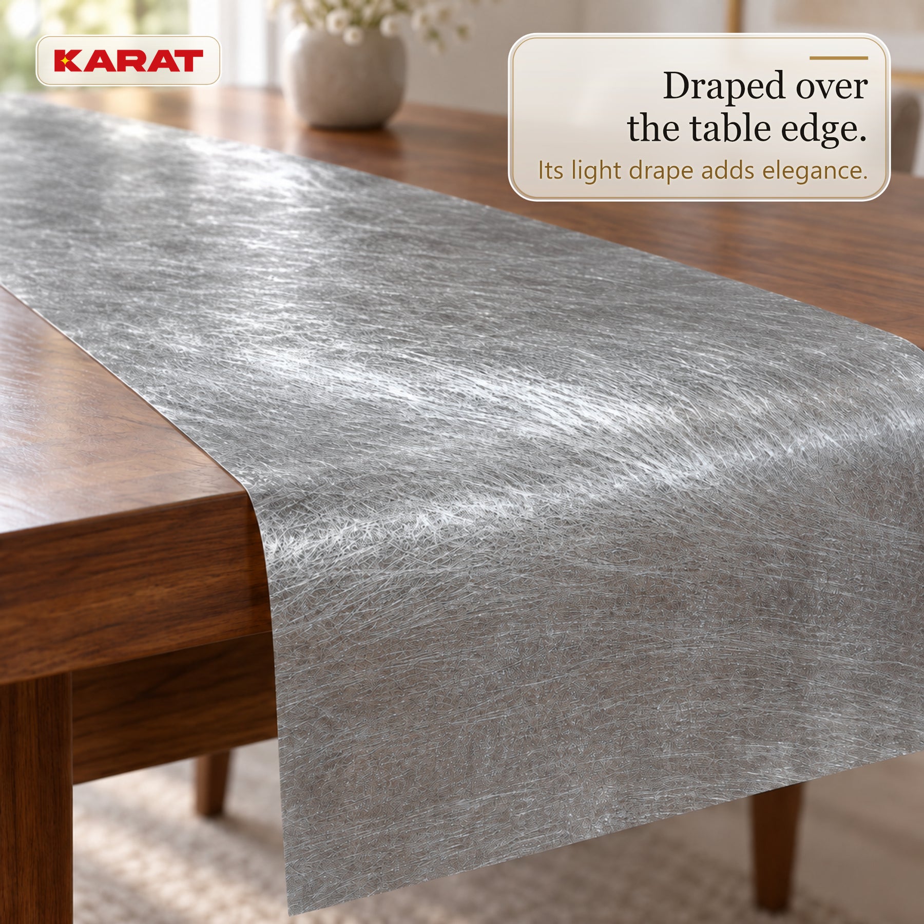 Monarch Table Runner | Metallic Shimmer Decorative Nonwoven Fabric | 30 cm x 25 m Roll | 13 Colours