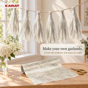 Monarch Table Runner | Metallic Shimmer Decorative Nonwoven Fabric | 30 cm x 25 m Roll | 13 Colours