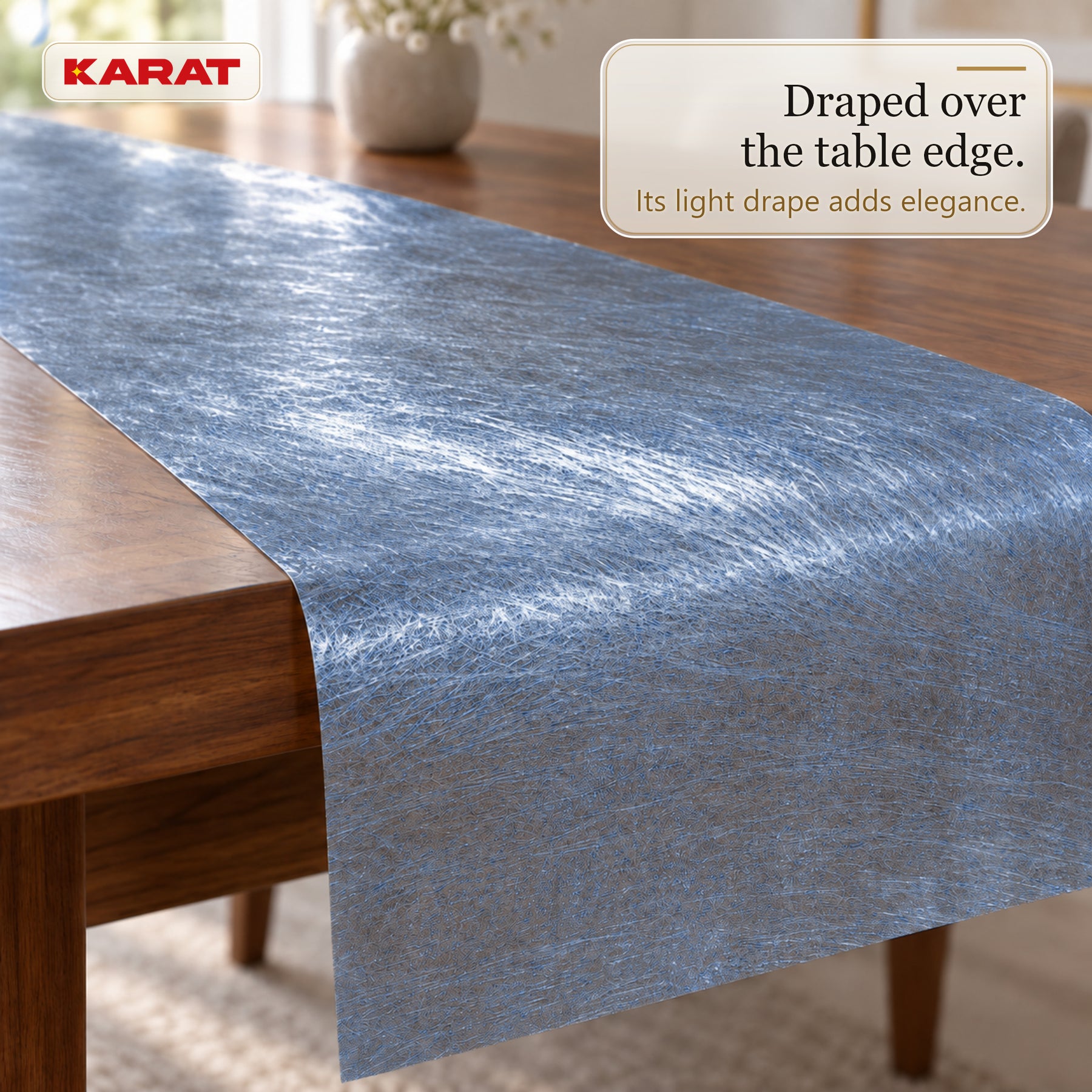 Monarch Table Runner | Metallic Shimmer Decorative Nonwoven Fabric | 30 cm x 25 m Roll | 13 Colours
