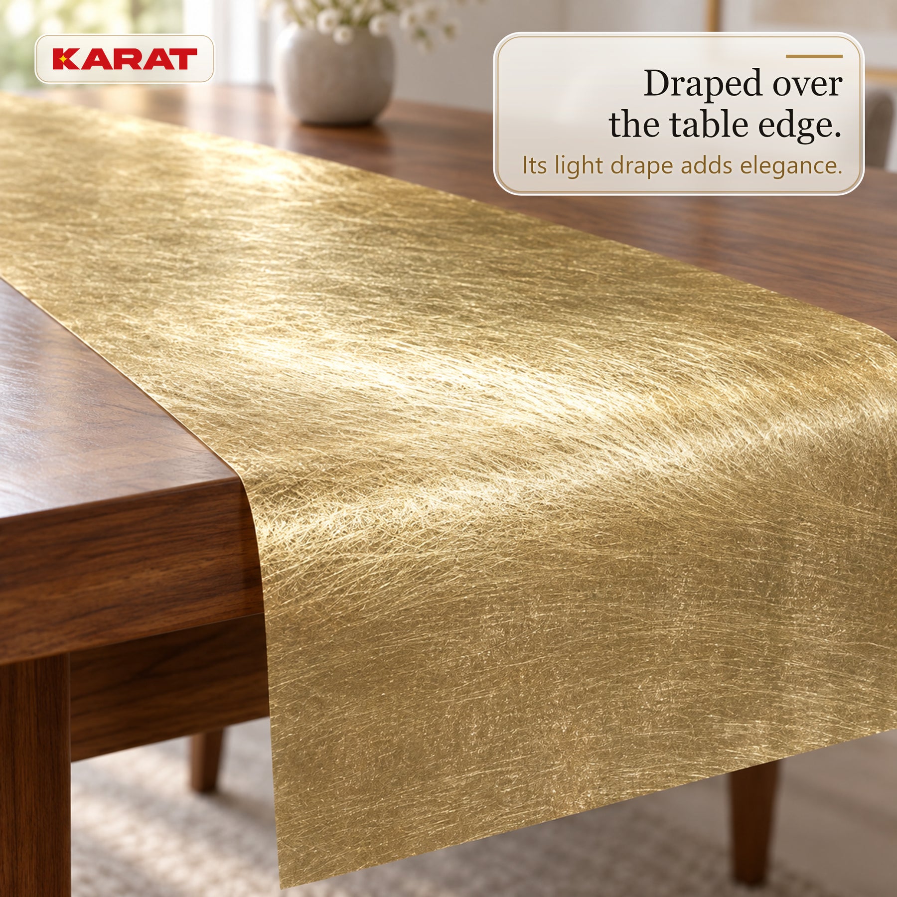 Monarch Table Runner | Metallic Shimmer Decorative Nonwoven Fabric | 30 cm x 25 m Roll | 13 Colours