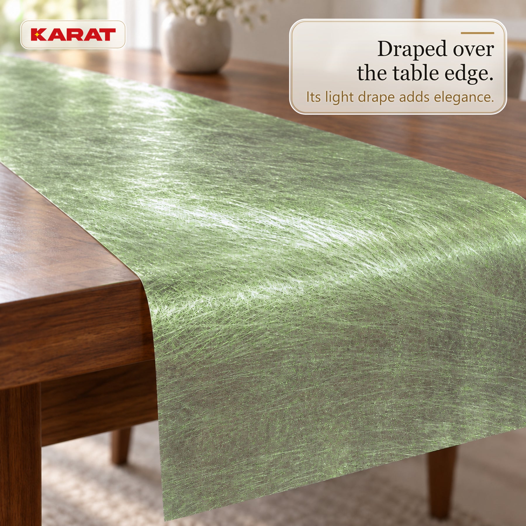 Monarch Table Runner | Metallic Shimmer Decorative Nonwoven Fabric | 30 cm x 25 m Roll | 13 Colours