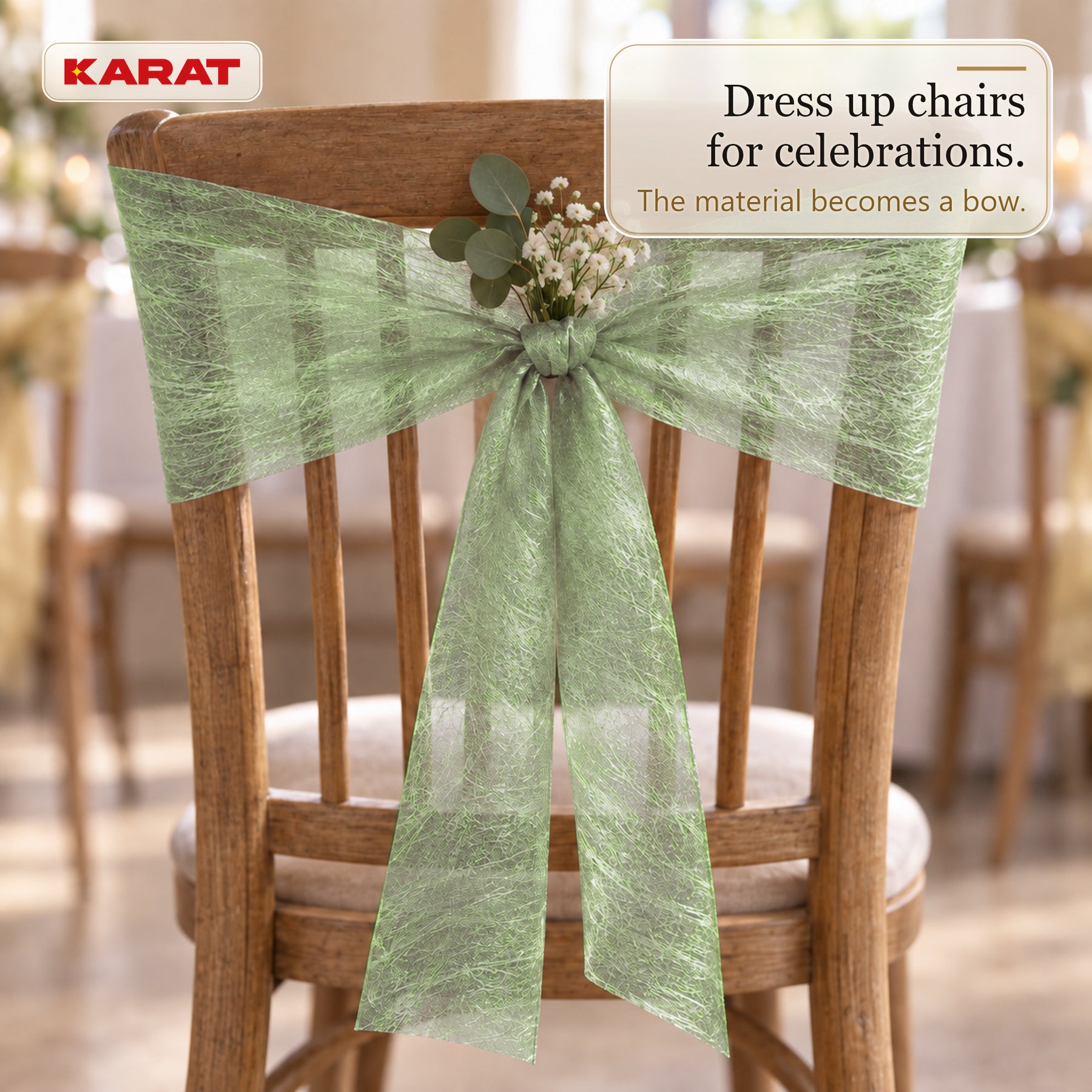 Monarch Table Runner | Metallic Shimmer Decorative Nonwoven Fabric | 30 cm x 25 m Roll | 13 Colours