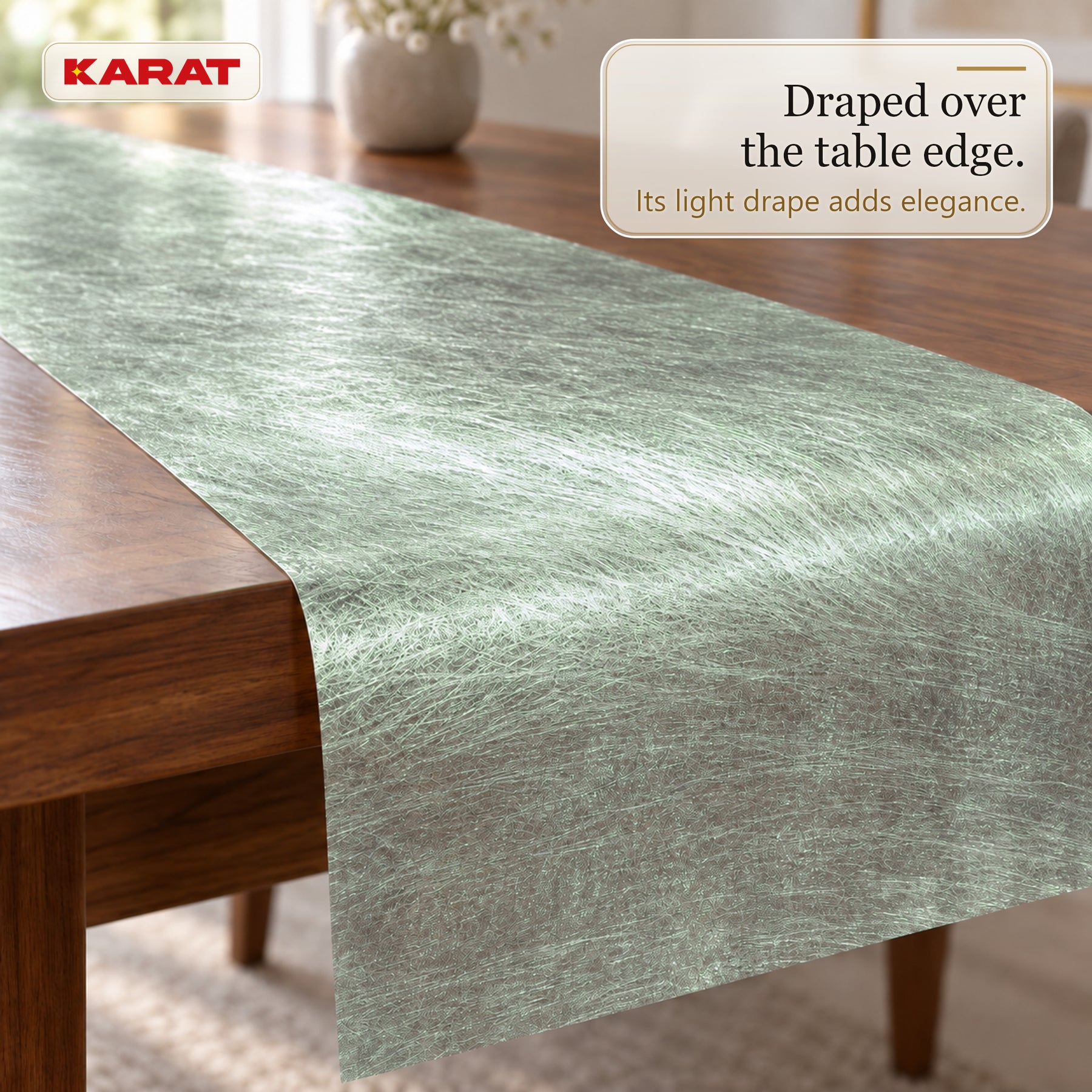 Monarch Table Runner | Metallic Shimmer Decorative Nonwoven Fabric | 30 cm x 25 m Roll | 13 Colours