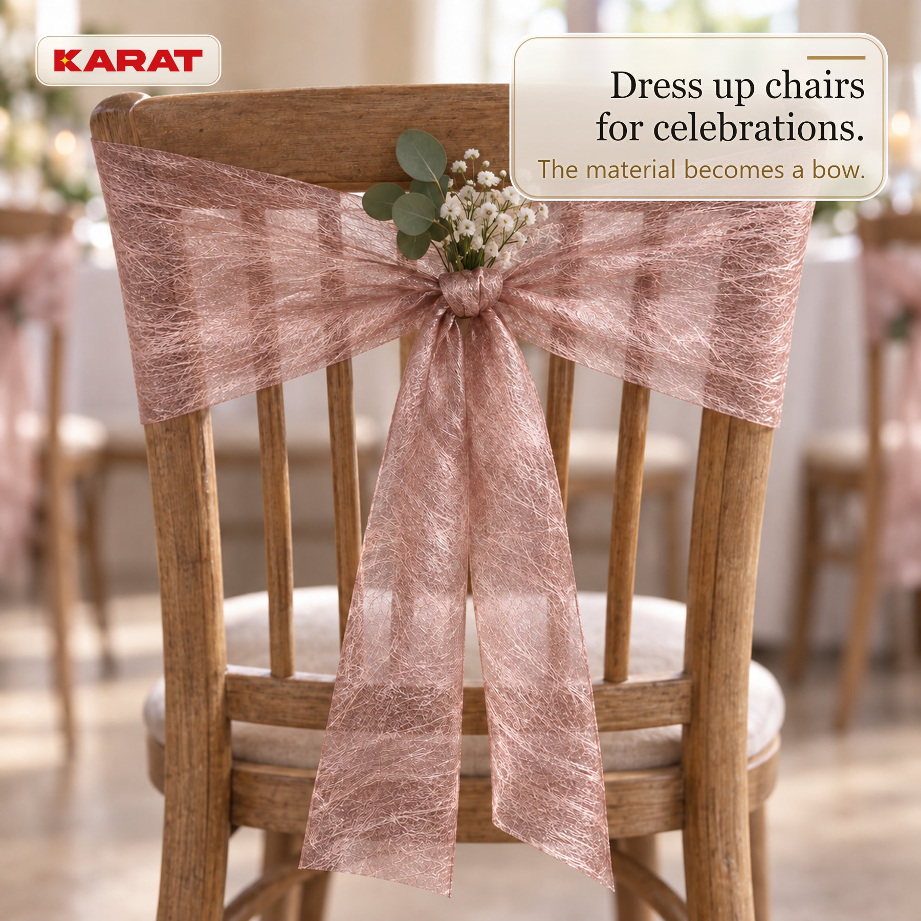 Monarch Table Runner | Metallic Shimmer Decorative Nonwoven Fabric | 30 cm x 25 m Roll | 13 Colours