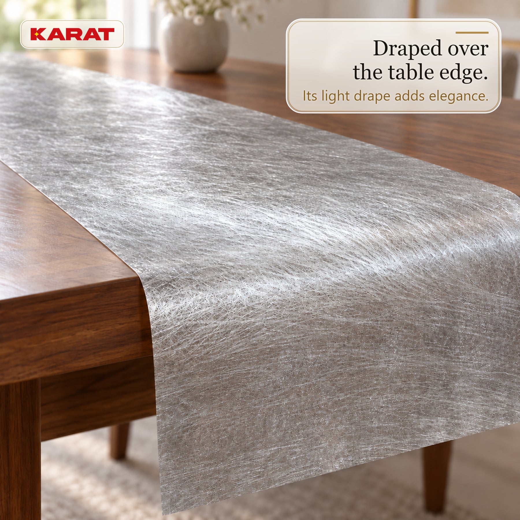 Monarch Table Runner | Metallic Shimmer Decorative Nonwoven Fabric | 30 cm x 25 m Roll | 13 Colours