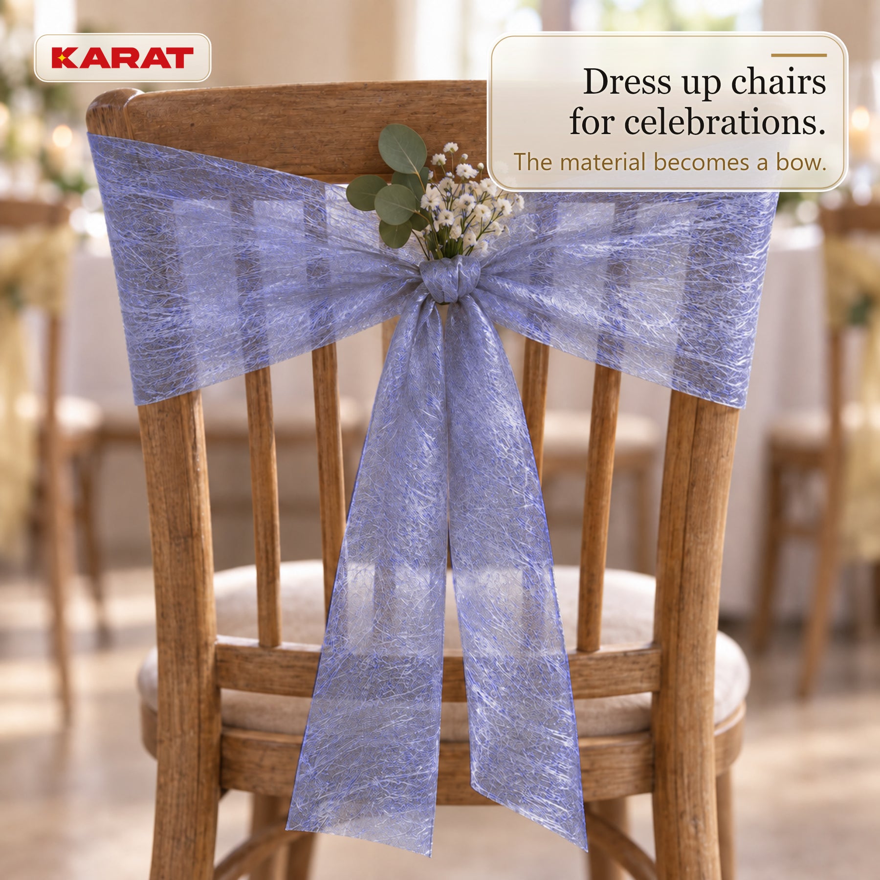 Monarch Table Runner | Metallic Shimmer Decorative Nonwoven Fabric | 30 cm x 25 m Roll | 13 Colours