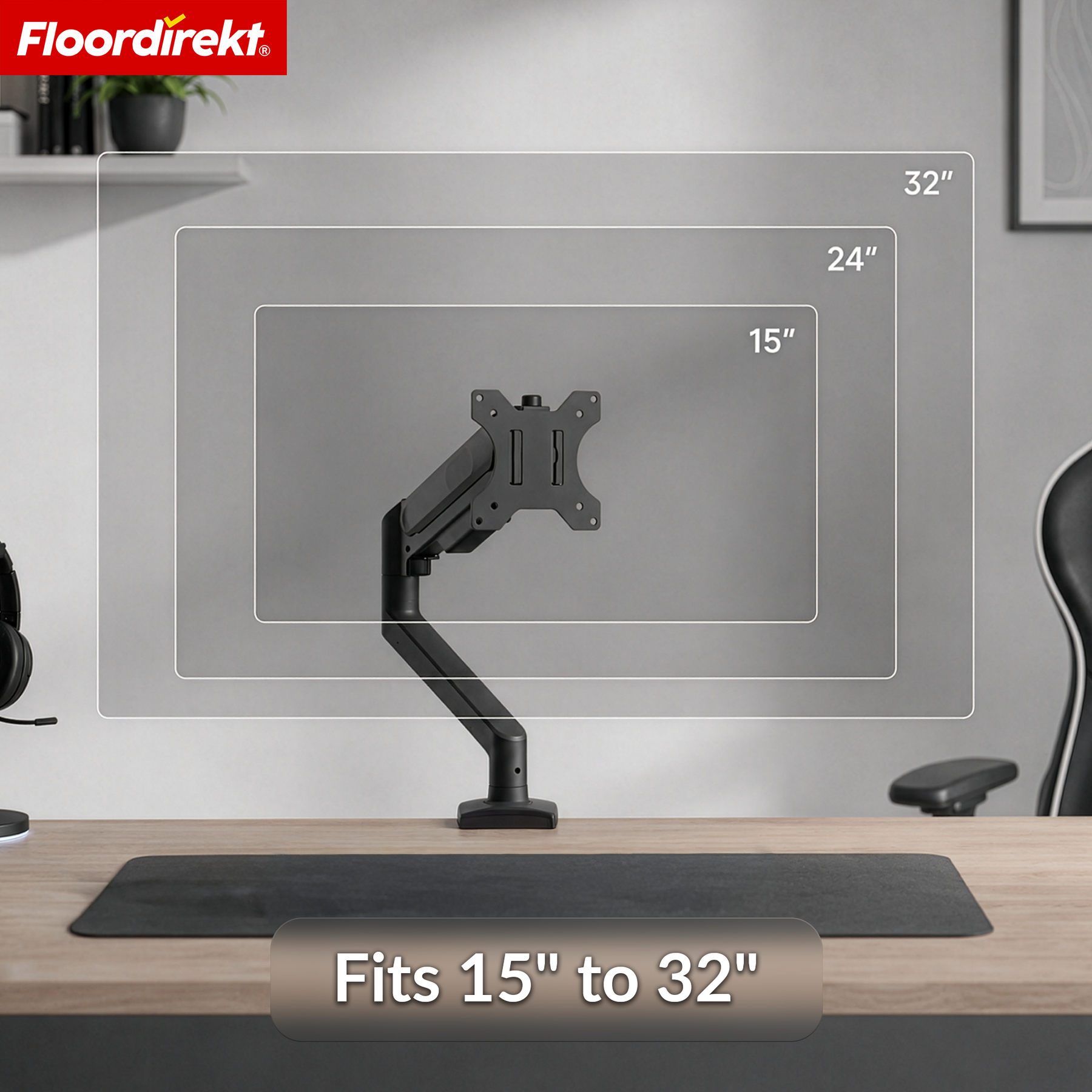 A2_Black - Single mount for 1 monitor