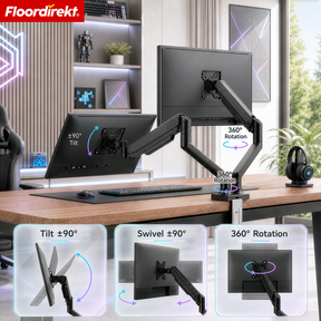 F4_Black - Dual-arm mount for 2 monitors