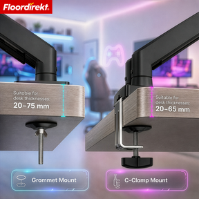 F2_Black - Dual-arm mount for 2 monitors