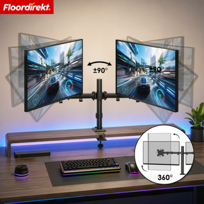 Monitor Arm | Flexibly Adjustable Monitor Mount with Desk Clamp for 1 or 2 Monitors