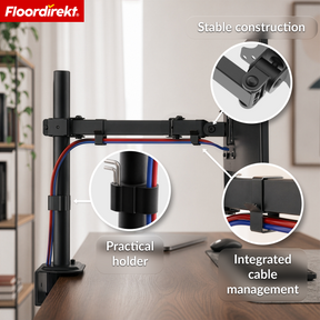 Monitor Arm | Flexibly Adjustable Monitor Mount with Desk Clamp for 1 or 2 Monitors