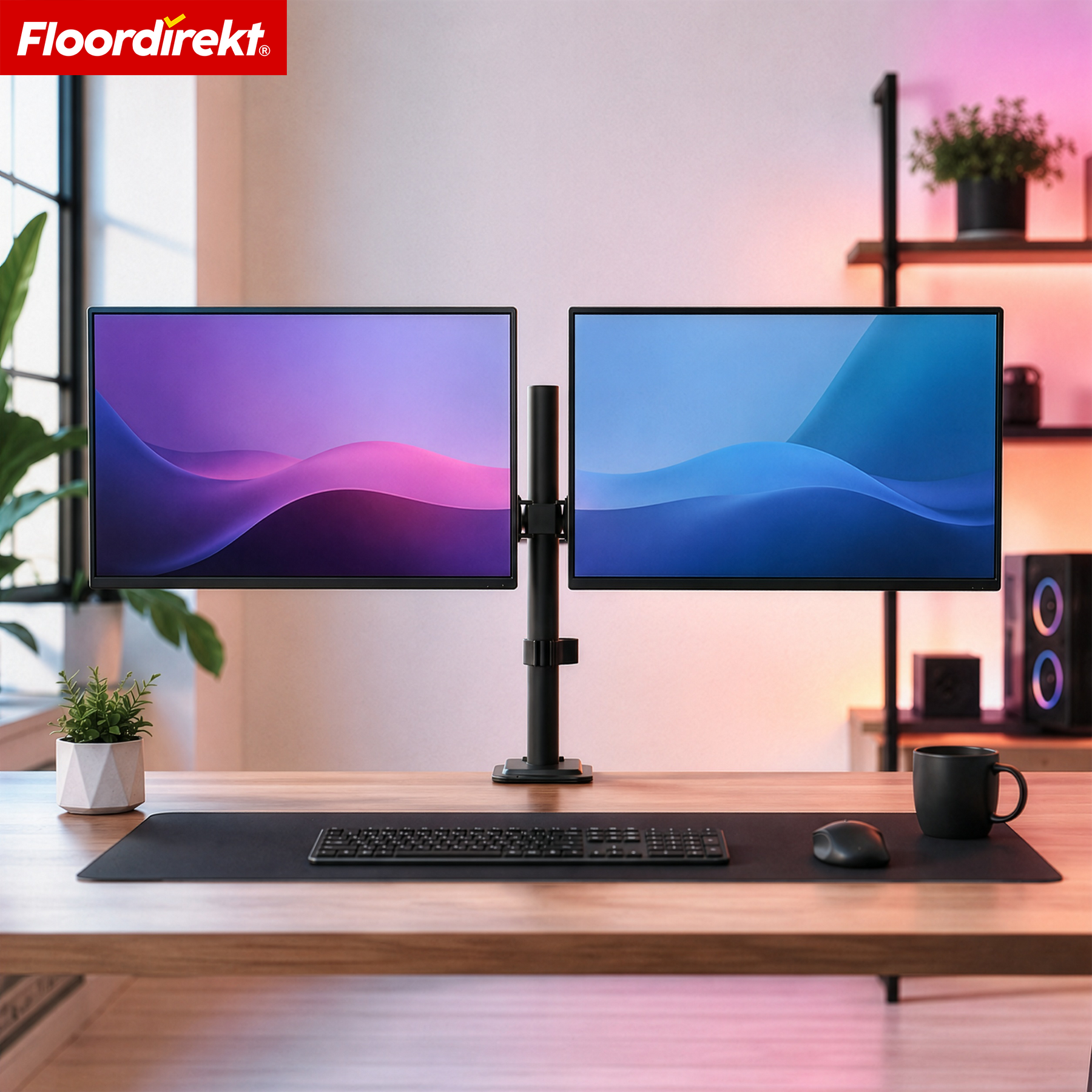 Monitor Arm | Flexibly Adjustable Monitor Mount with Desk Clamp for 1 or 2 Monitors