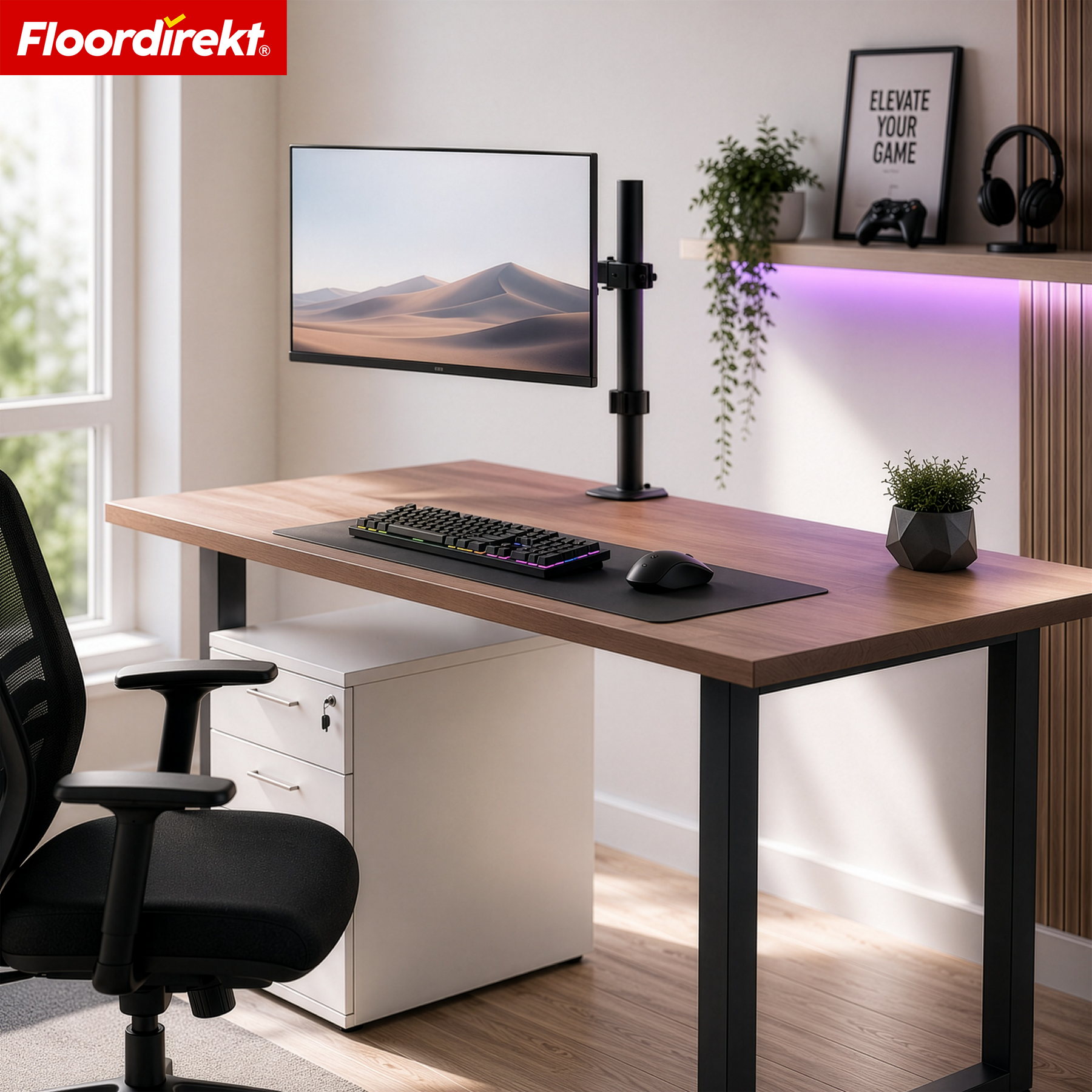 Monitor Arm | Flexibly Adjustable Monitor Mount with Desk Clamp for 1 or 2 Monitors